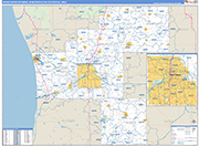 Grand Rapids-Wyoming Metro Area Wall Map Basic Style